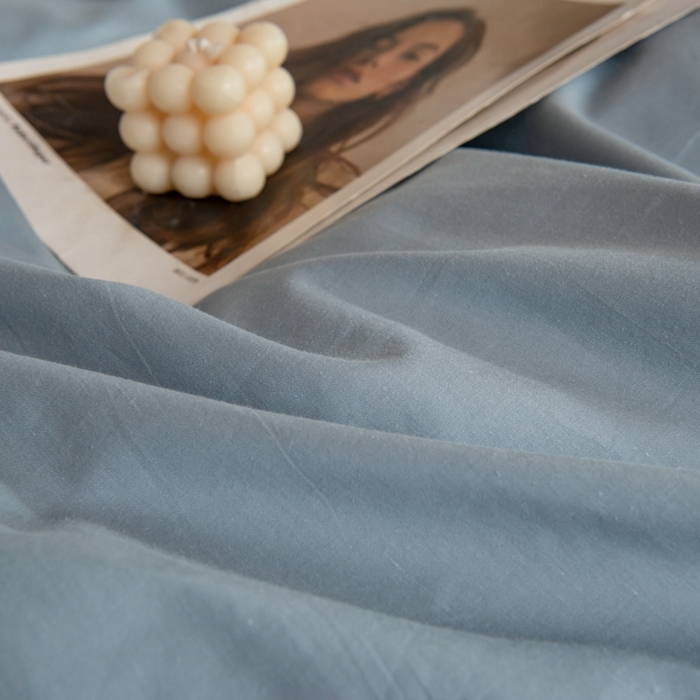 91家纺网 家纺一手货源 找家纺 杜先生 2023新款全棉学生宿舍上下铺色拼系列三件套 海蓝-奶茶