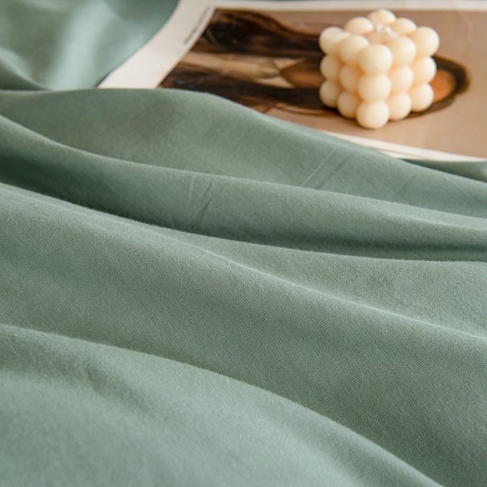 91家纺网 家纺一手货源 找家纺 杜先生 2023新款全棉学生宿舍上下铺色拼系列三件套 墨绿-卡其