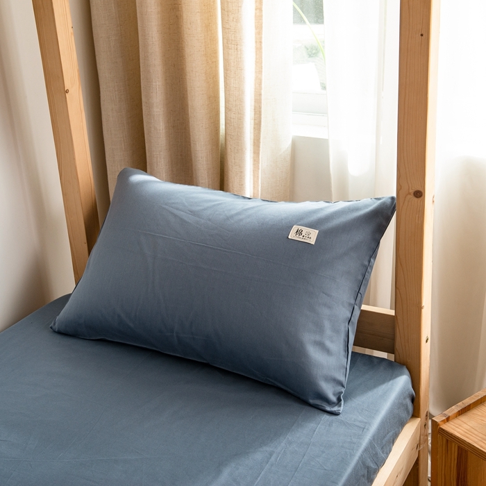 91家纺网 家纺一手货源 找家纺 杜先生 2023新款全棉学生宿舍上下铺色拼系列三件套 牛仔蓝