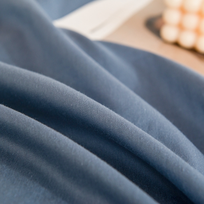 91家纺网 家纺一手货源 找家纺 杜先生 2023新款全棉学生宿舍上下铺色拼系列三件套 牛仔蓝-浅灰