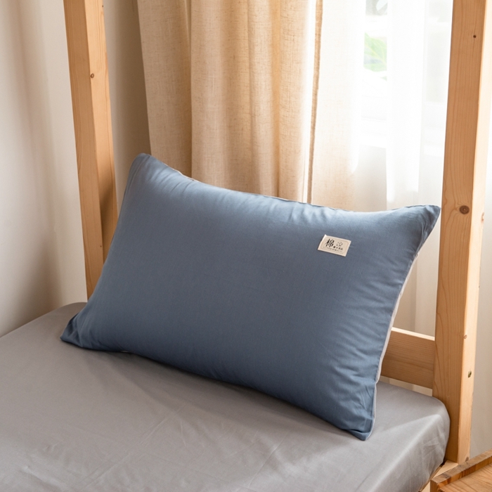 91家纺网 家纺一手货源 找家纺 杜先生 2023新款全棉学生宿舍上下铺色拼系列三件套 牛仔蓝-浅灰