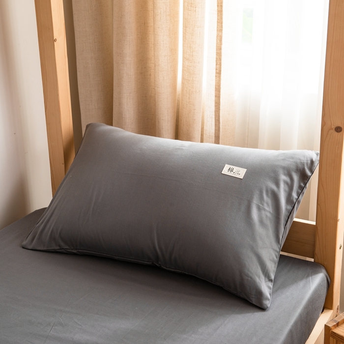 91家纺网 家纺一手货源 找家纺 杜先生 2023新款全棉学生宿舍上下铺色拼系列三件套 深灰