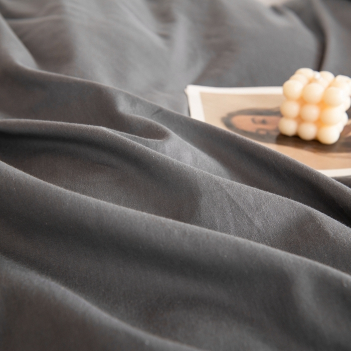 91家纺网 家纺一手货源 找家纺 杜先生 2023新款全棉学生宿舍上下铺色拼系列三件套 深灰-浅灰