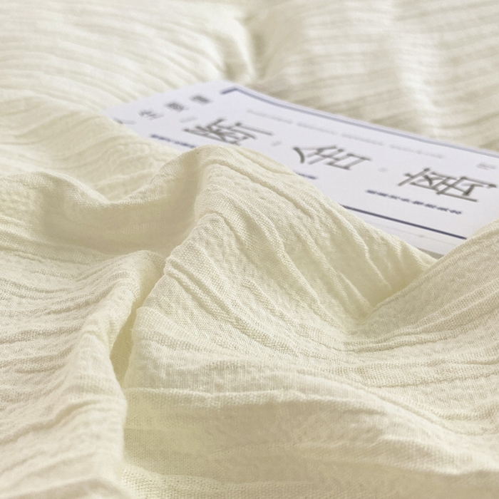 91家纺网 家纺一手货源 找家纺 雅居纺 2022新款全棉13372泡泡纱四件套 泡泡纱云朵白