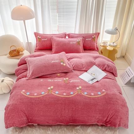 91家纺网 家纺一手货源 找家纺 （总）云锦2022新款肌理纹高克重200克牛奶绒毛巾绣四件套