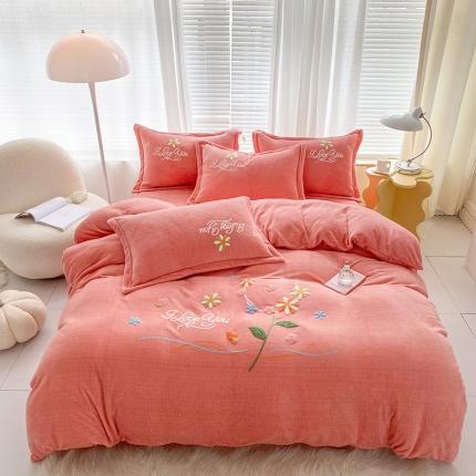 91家纺网 家纺一手货源 找家纺 （总）云锦2022新款肌理纹高克重200克牛奶绒毛巾绣四件套