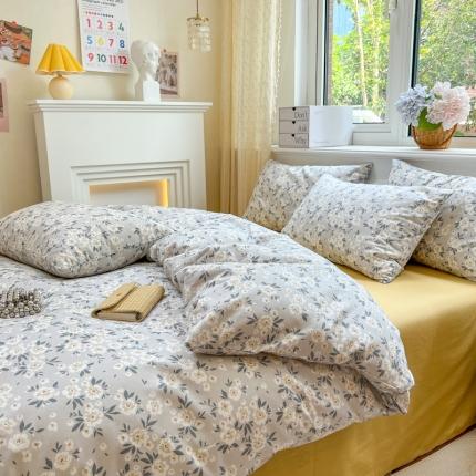 91家纺网 家纺一手货源 找家纺 优彩 2022全棉13372法式田园风情浪漫碎花单被套 记忆