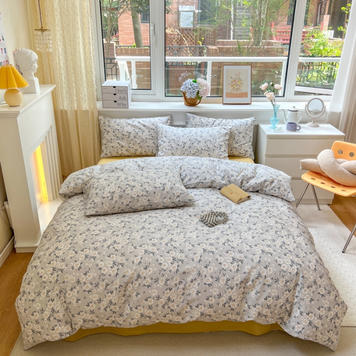 91家纺网 家纺一手货源 找家纺 优彩 2022全棉13372法式田园风情浪漫碎花单被套 记忆