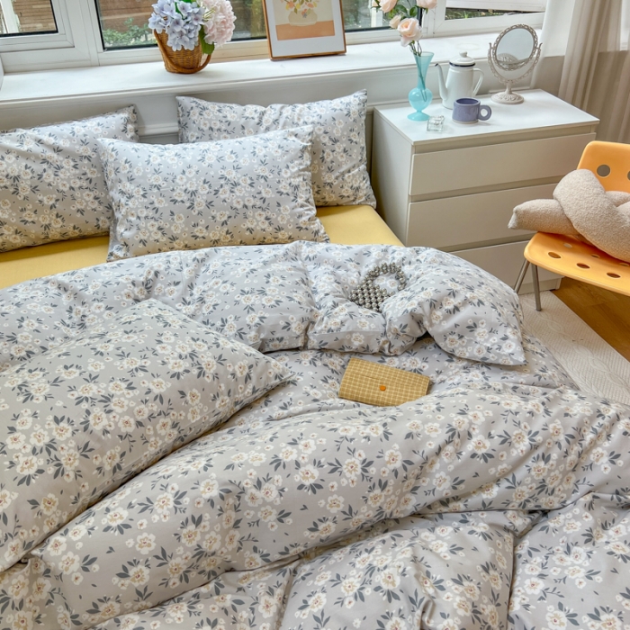 91家纺网 家纺一手货源 找家纺 优彩 2022全棉13372法式田园风情浪漫碎花单被套 记忆