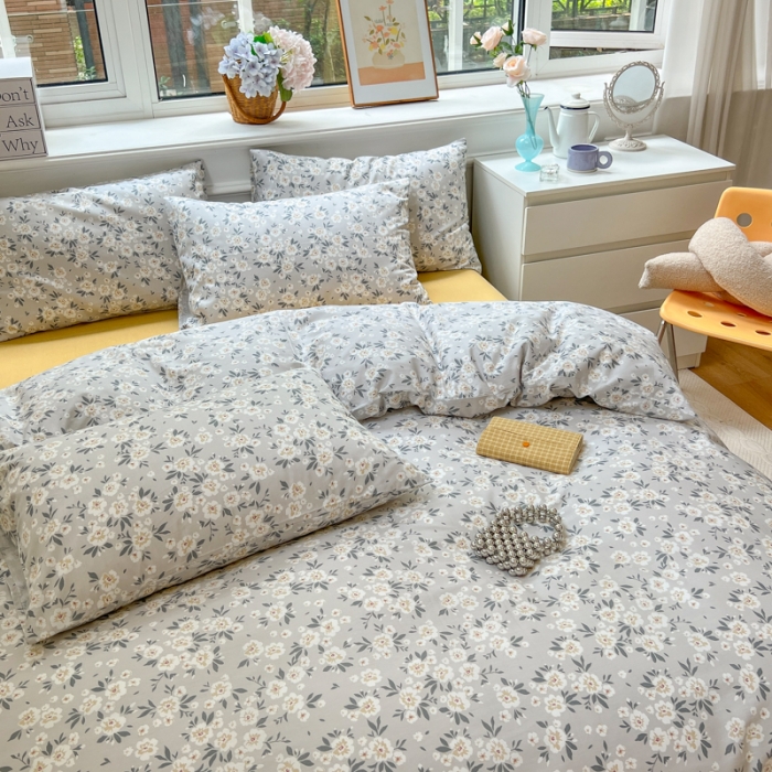 91家纺网 家纺一手货源 找家纺 优彩 2022全棉13372法式田园风情浪漫碎花单被套 记忆