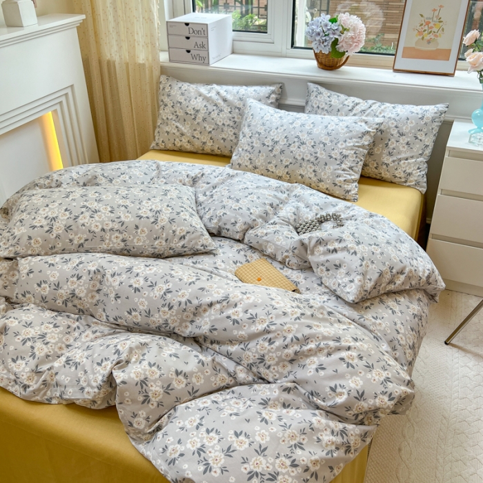 91家纺网 家纺一手货源 找家纺 优彩 2022全棉13372法式田园风情浪漫碎花单被套 记忆