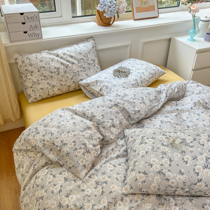 91家纺网 家纺一手货源 找家纺 优彩 2022全棉13372法式田园风情浪漫碎花单被套 记忆