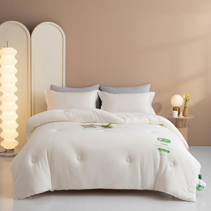 91家纺网 家纺一手货源 找家纺 大彩家居A类针织棉冬被子2022新款春秋被被芯直播被白色