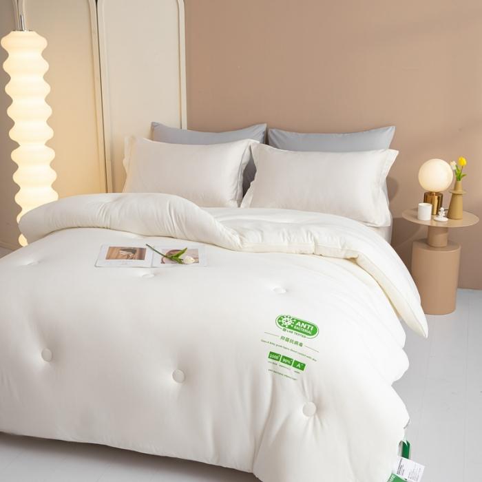 91家纺网 家纺一手货源 找家纺 大彩家居A类针织棉冬被子2022新款春秋被被芯直播被白色