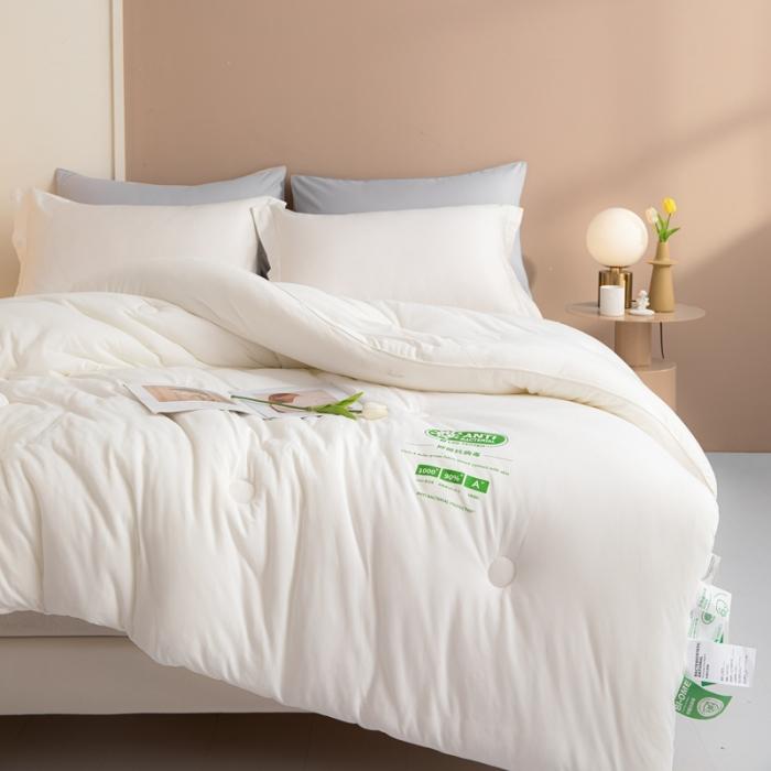 91家纺网 家纺一手货源 找家纺 大彩家居A类针织棉冬被子2022新款春秋被被芯直播被白色