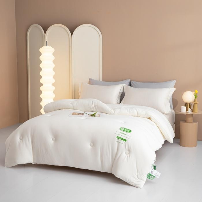 91家纺网 家纺一手货源 找家纺 大彩家居A类针织棉冬被子2022新款春秋被被芯直播被白色