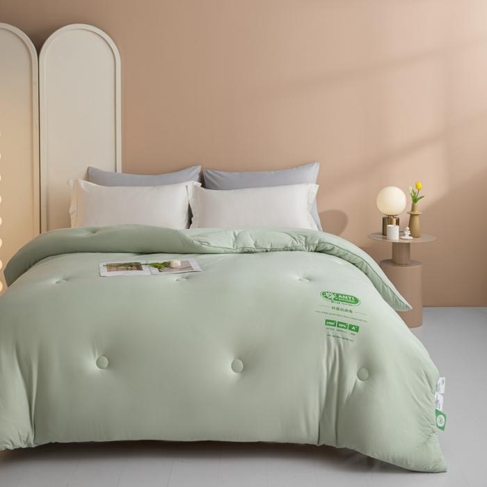 91家纺网 家纺一手货源 找家纺 大彩家居A类针织棉冬被子2022新款春秋被被芯直播被浅绿