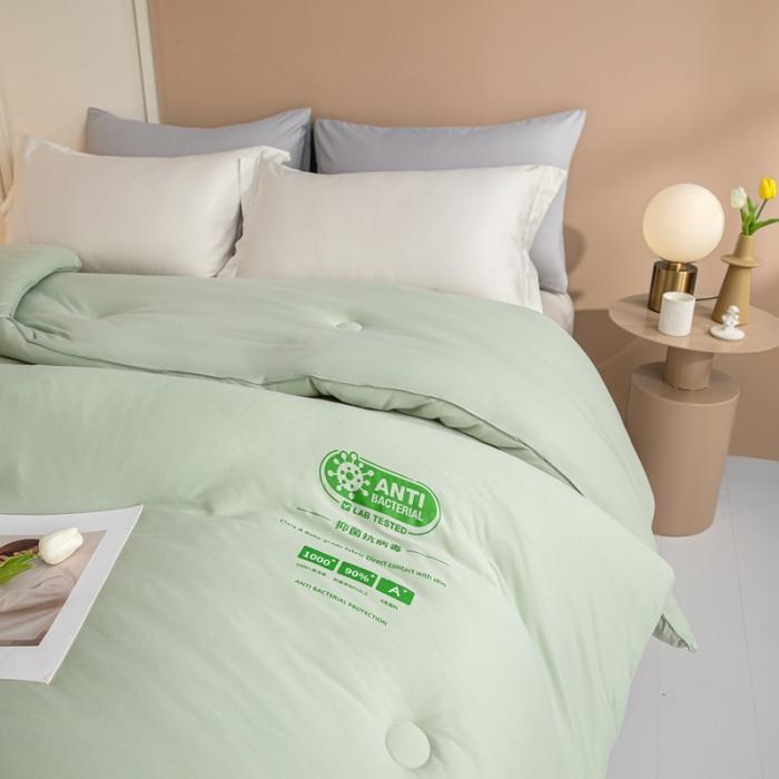 91家纺网 家纺一手货源 找家纺 大彩家居A类针织棉冬被子2022新款春秋被被芯直播被浅绿