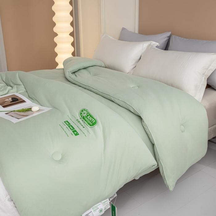 91家纺网 家纺一手货源 找家纺 大彩家居A类针织棉冬被子2022新款春秋被被芯直播被浅绿