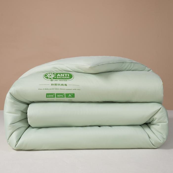 91家纺网 家纺一手货源 找家纺 大彩家居A类针织棉冬被子2022新款春秋被被芯直播被浅绿