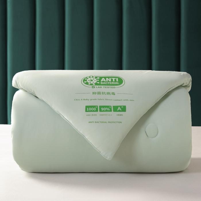 91家纺网 家纺一手货源 找家纺 大彩家居A类针织棉冬被子2022新款春秋被被芯直播被浅绿