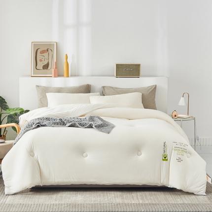 91家纺网 家纺一手货源 找家纺 莱宁被业 2022新款小亲芯a类针织棉大豆冬被 白色