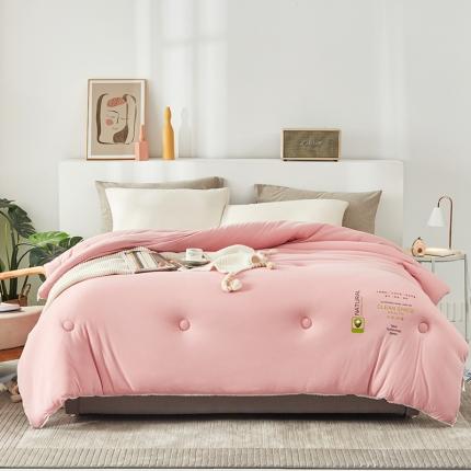 91家纺网 家纺一手货源 找家纺 莱宁被业 2022新款小亲芯a类针织棉大豆冬被 豆沙