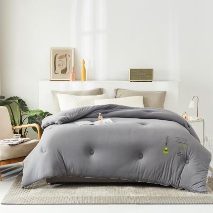 91家纺网 家纺一手货源 找家纺 莱宁被业 2022新款小亲芯a类针织棉大豆冬被 灰色