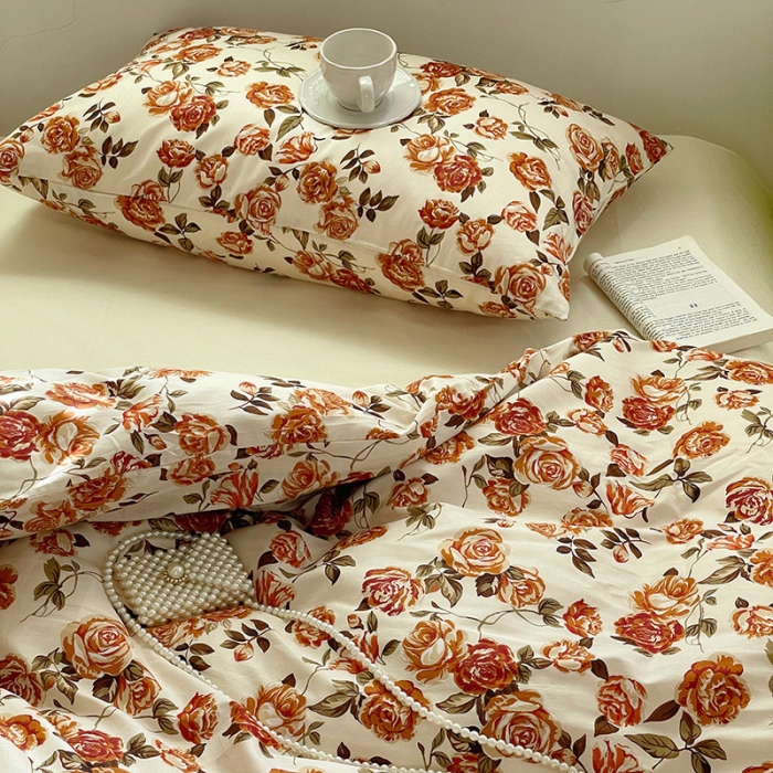 91家纺网 家纺一手货源 找家纺 （总）窝米 2022秋季新品全棉13370花卉系列四件套