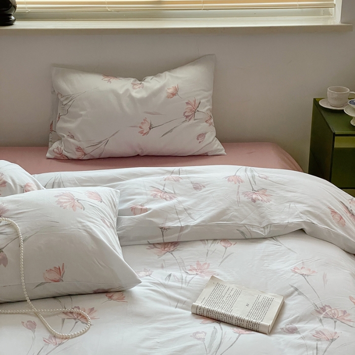 91家纺网 家纺一手货源 找家纺 窝米 2022秋季新品全棉13370花卉系列四件套 艾莎