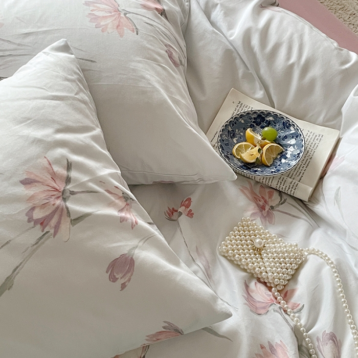 91家纺网 家纺一手货源 找家纺 窝米 2022秋季新品全棉13370花卉系列四件套 艾莎