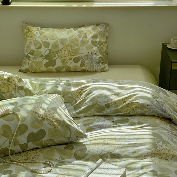 91家纺网 家纺一手货源 找家纺 窝米 2022秋季新品全棉13370花卉系列四件套 花漾