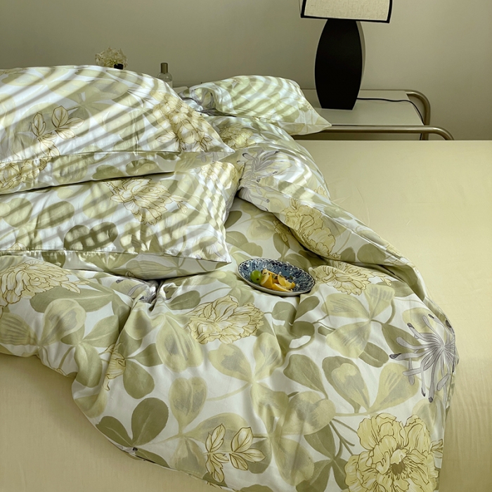 91家纺网 家纺一手货源 找家纺 窝米 2022秋季新品全棉13370花卉系列四件套 花漾