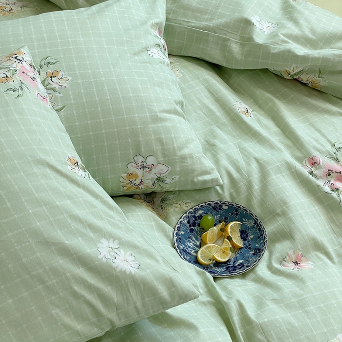 91家纺网 家纺一手货源 找家纺 窝米 2022秋季新品全棉13370花卉系列四件套 铃兰