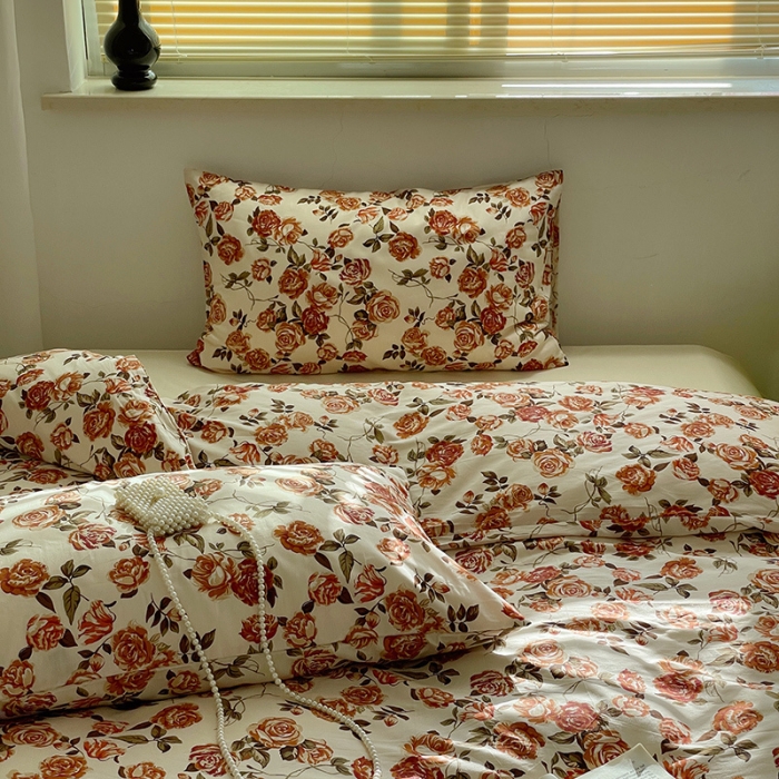 91家纺网 家纺一手货源 找家纺 窝米 2022秋季新品全棉13370花卉系列四件套 秘密花园