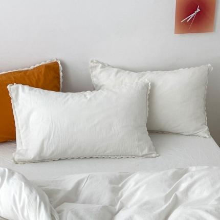 91家纺网 家纺一手货源 找家纺 （总）梦家居 2022韩国花边款色织全棉水洗棉单枕套