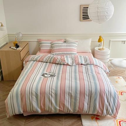 91家纺网 家纺一手货源 找家纺 窝米 2022秋季新品全棉13370简约风系列四件套 莫兰迪