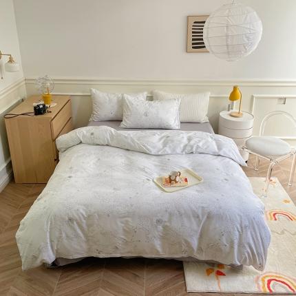 91家纺网 家纺一手货源 找家纺 窝米 2022秋季新品全棉13370简约风系列四件套 星空