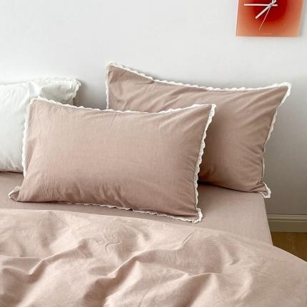 91家纺网 家纺一手货源 找家纺 （总）梦家居 2022韩国花边款色织全棉水洗棉单枕套