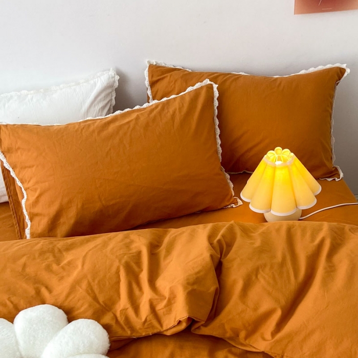 91家纺网 家纺一手货源 找家纺 （总）梦家居 2022韩国花边款色织全棉水洗棉单枕套