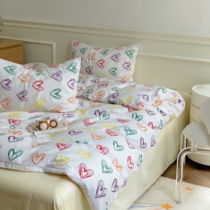 91家纺网 家纺一手货源 找家纺 窝米 2022秋季新品全棉13370简约风系列四件套 洛可可