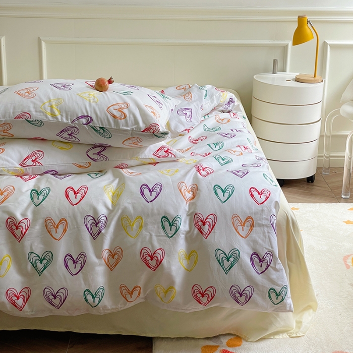 91家纺网 家纺一手货源 找家纺 窝米 2022秋季新品全棉13370简约风系列四件套 洛可可