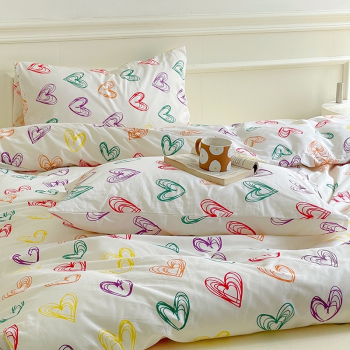 91家纺网 家纺一手货源 找家纺 窝米 2022秋季新品全棉13370简约风系列四件套 洛可可