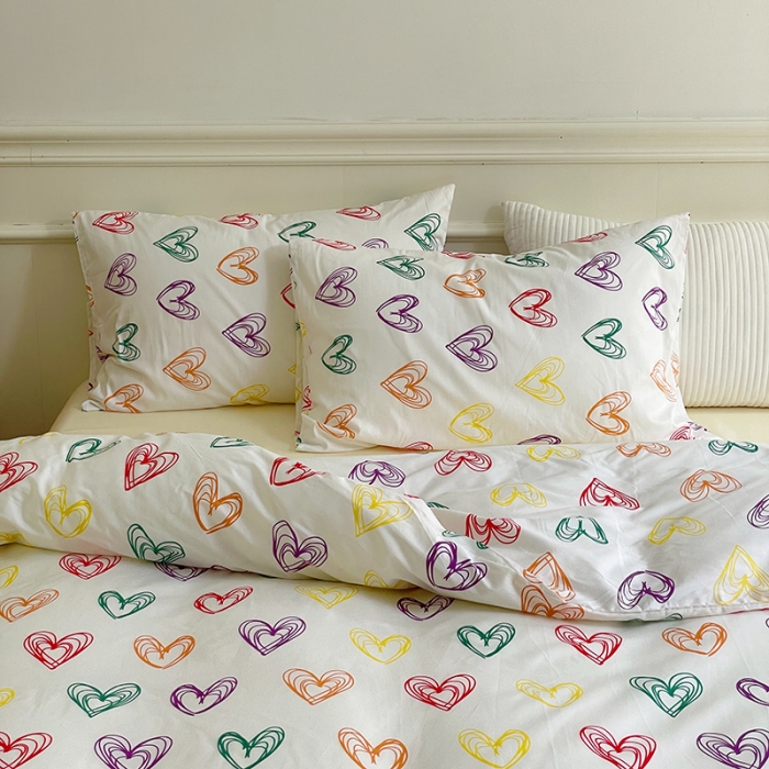 91家纺网 家纺一手货源 找家纺 窝米 2022秋季新品全棉13370简约风系列四件套 洛可可