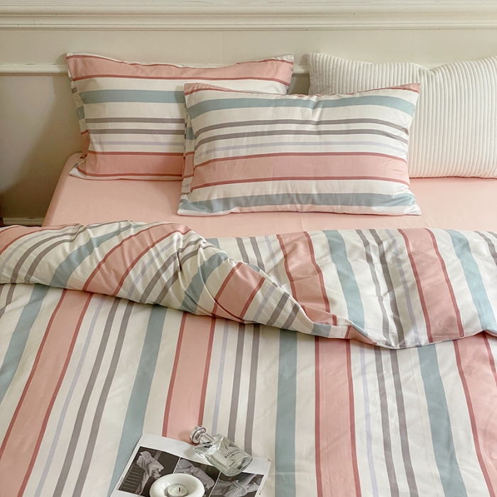 91家纺网 家纺一手货源 找家纺 窝米 2022秋季新品全棉13370简约风系列四件套 莫兰迪