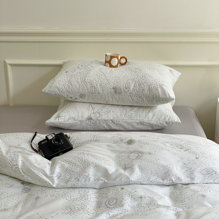 91家纺网 家纺一手货源 找家纺 窝米 2022秋季新品全棉13370简约风系列四件套 星空