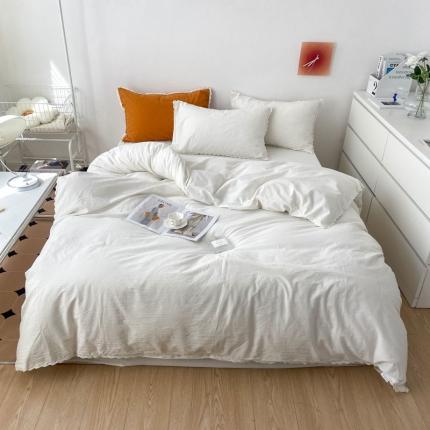 91家纺网 家纺一手货源 找家纺 （总）梦家居 2022韩国花边款色织全棉水洗棉四件套