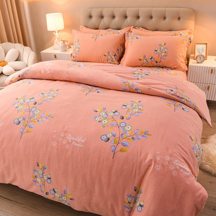 91家纺网 家纺一手货源 找家纺 润淳 2025新款加厚活性磨毛四件套纯棉三件套 爱丽尔 玉