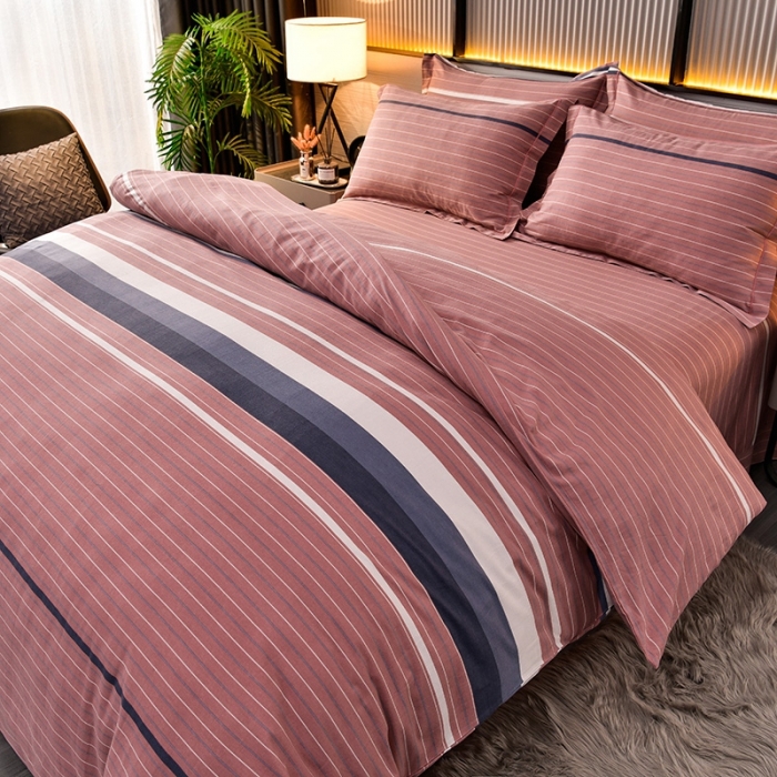 91家纺网 家纺一手货源 找家纺 润淳 2025新款加厚活性磨毛四件套纯棉三件套 安东尼豆沙