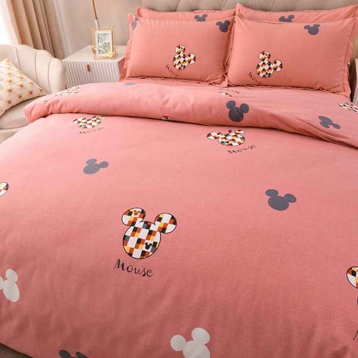 91家纺网 家纺一手货源 找家纺 润淳 2025新款加厚活性磨毛四件套纯棉三件套 快乐童年